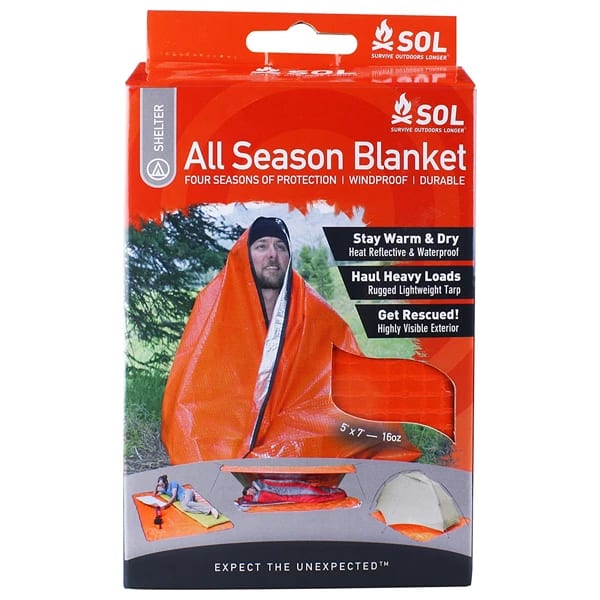 SOL All-Season Waterproof and Windproof Blanket Camping Essentials