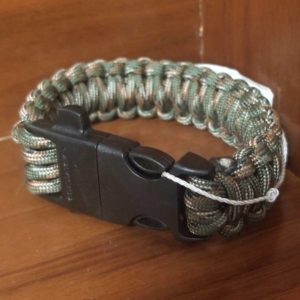 Paracord Survival Bracelet – Green Tan Camo Camping Essentials