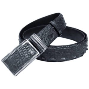 100% Genuine Crocodile Leather Belt – Black Belts
