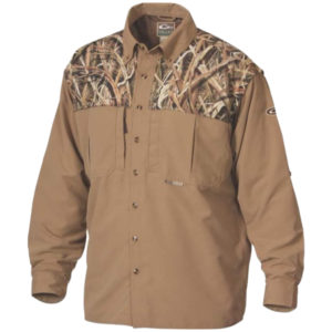 Drake Waterfowl Camo Wingshooter’s Long Sleeve Shirt – Mossy Oak Blades Two-Tone Clothing