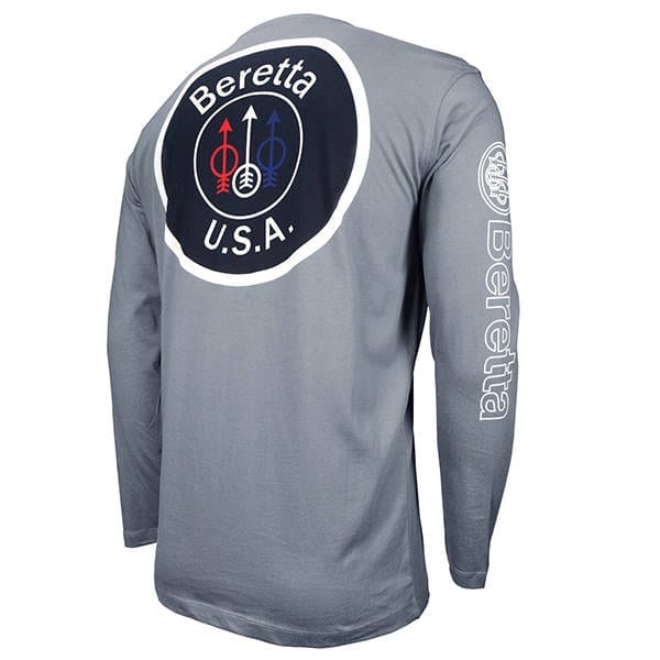 Beretta Men's T Shirt USA Logo Long Sleeve Cotton