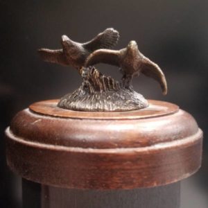 DeLodzia Mini Bronze Quail Birds of a Feather Statue