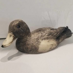 DeLodzia Unpainted Duck Contemplating His Navel Paperweight