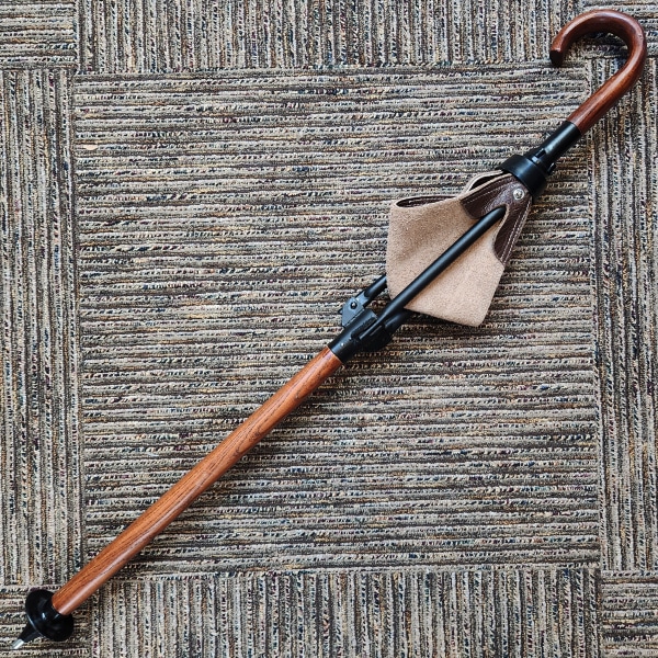 Wooden Cane with Fold-Out Built-In Seat Hiking Gear