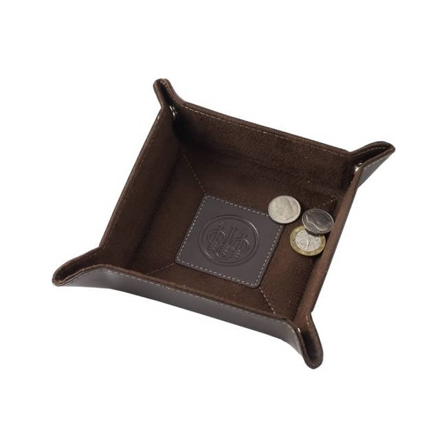 Beretta Deep Brown Leather Valet Tray, Brown Leather Valet Tray