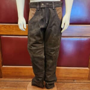 Famars Two-Tone Brown Cow Nubuck Leather Trousers Clothing