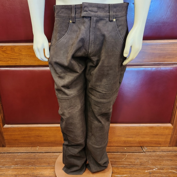 Famars Brown Buffalo Leather Trousers Clothing