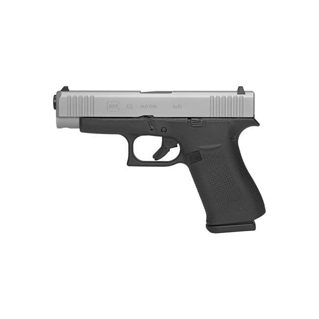 Glock G48 Compact Silver 9mm 10Rds Fixed Sights Firearms