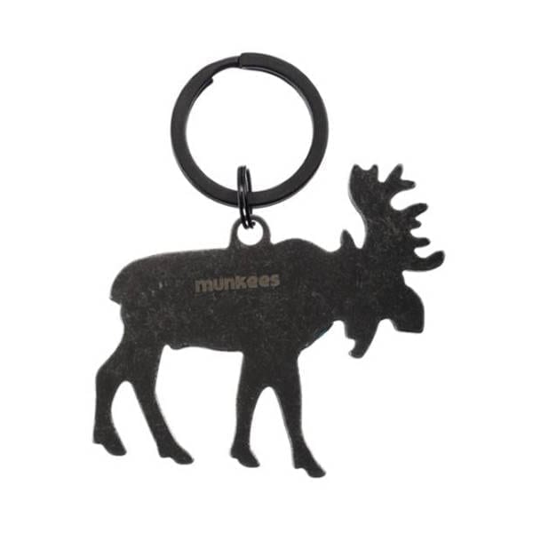 Munkees Stainless Steel Moose Bottle Opener Key Ring