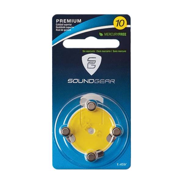 SoundGear Premium Mercury-Free Batteries, Size 10