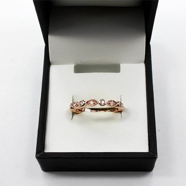 Rose Gold Diamond Ring 3.78 Grams - 0.16 Carat Diamond