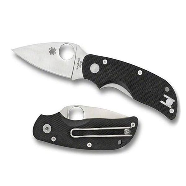 Spyderco Cat Folding Knife 2.44″ Plain Edge Drop Point Folding Knives