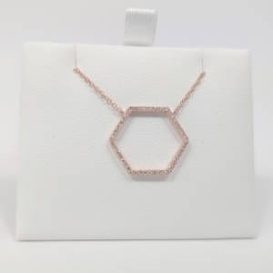 14k Rose Gold Diamond Necklace Jewelry