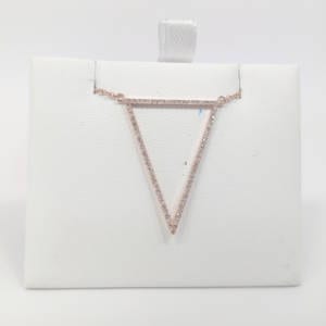14k Rose Gold Diamond Triangle Necklace Jewelry