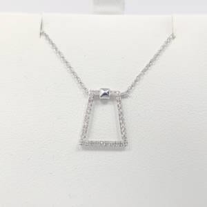 14k White Gold Bell Diamond Necklace Jewelry
