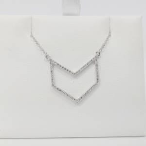 14k White Gold Arrow Diamond Necklace Jewelry