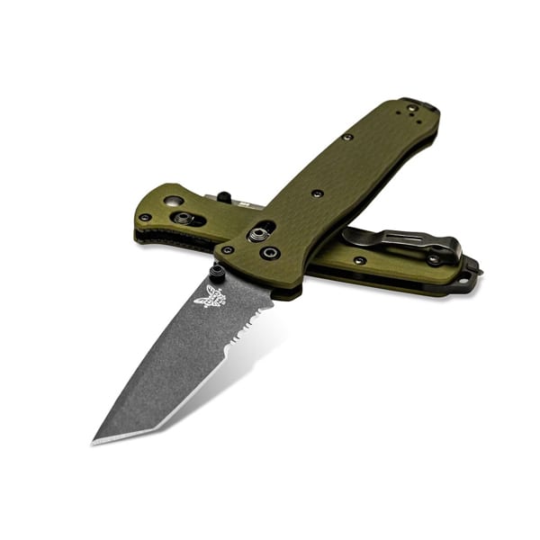 Benchmade 537SGY-1 Bailout, 3.38″ Axis Tanto – Woodland Green Folding Knives