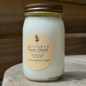 Preserve Farm Stand Lemongrass Sage Soy Candle, 16oz Camping
