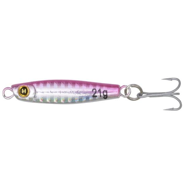Hogy Lure Company 2″ (3/4oz) Heavy Minnow Jig VMC Treble – HM Pink Fishing