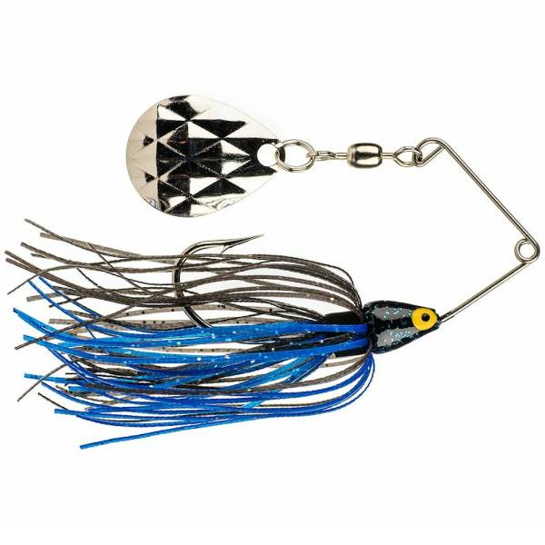 Strike King Mini-King Spinnerbait, 1/8oz – Black/Blue Head Fishing