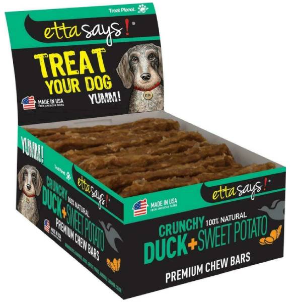 Etta Says Crunchy Premium Chew Bars Dog Treats – Duck + Sweet Potato Dog Training & Supplies