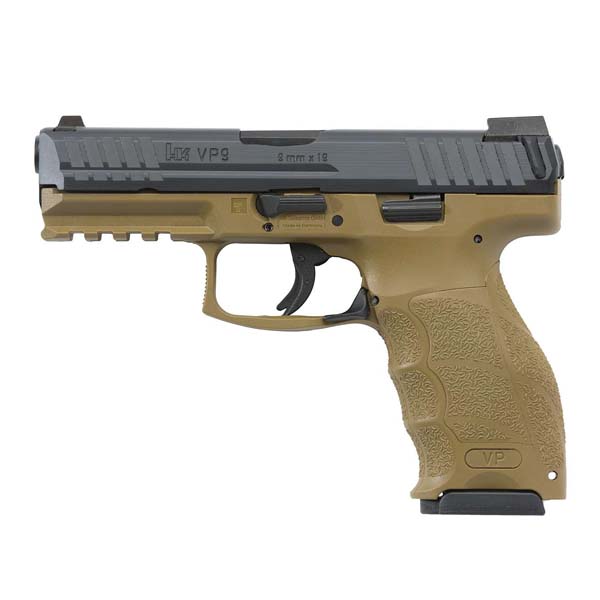H&K VP9 Semi-Auto 9MM 4″ Handgun FDE Firearms
