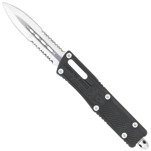 CobraTec Small Sidewinder 2-Side Serrated Dagger – Black Knives