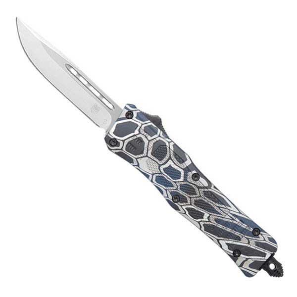 CobraTec Small CTK-1 Blue Cobra Skin Cerakote Drop Point Knife Knives
