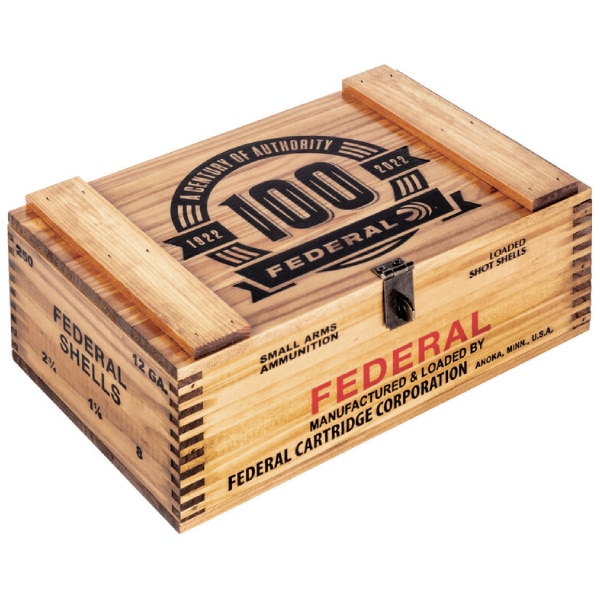 Federal 100 Year Anniversary Wooden Ammo Box Ammo Cans & Boxes