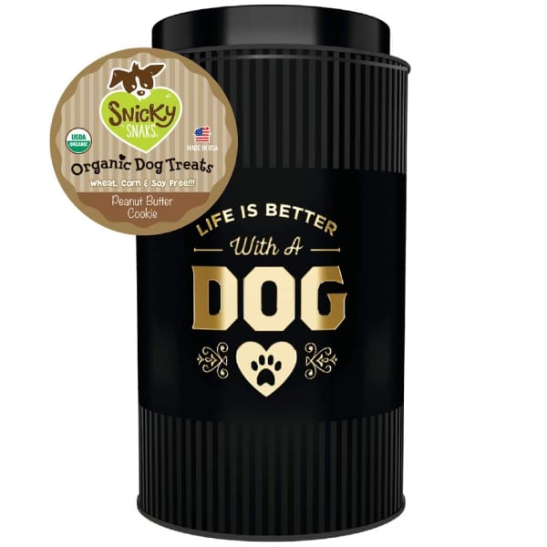 Snicky Snaks Peanut Butter Cookie Baked Dog Treats Tin Dog Training & Supplies