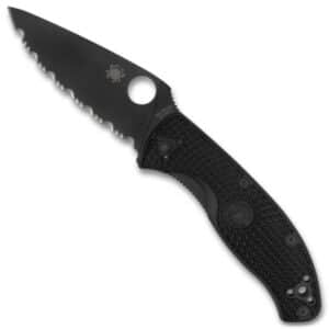 Spyderco Tenacious Lightweight Black Blade Folding Pocket Knife Folding Knives
