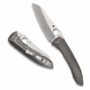 Spyderco Rassenti Paysan Titanium CPM C90V Plain 3.88″ Folding Knife Knives