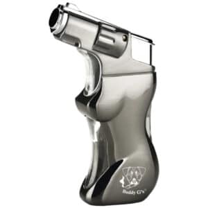 Preserve Buddy G’s Metal Revolver Handgun Windproof Refillable Butane Torch Lighter with Woman Form – Gray Camping