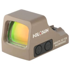 Holosun HS407K X2 FDE Open Reflex Optical Sight, Red 6 MOA Dot Firearm Accessories