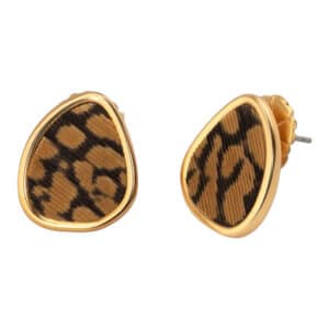 Brackish Tara 2.0 Black and Brown Leopard Spot Stud Earrings Jewelry