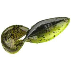 Strike King Rage Tail Shad Fishing Lure - Green Pumpkin with Chartreuse Belly