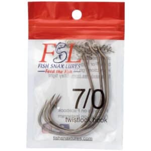 Fish Snax Lures Super Snax Twistlock Hooks, 7/0