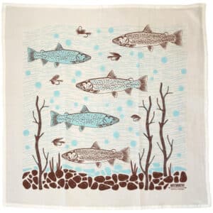 Noteworthy Paper and Press Trout and Flies Tea Towel Miscellaneous