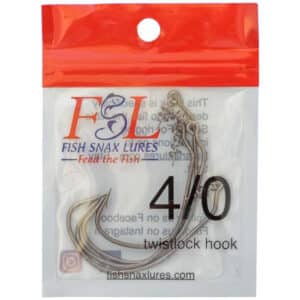 Fish Snax Lures Albie Snax Twistlock Hooks, 4/0 Fish Hooks