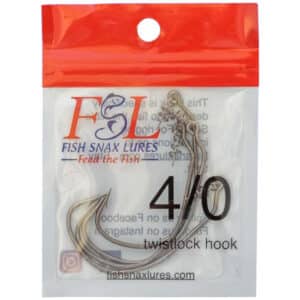 Fish Snax Lures Albie Snax Twistlock Hooks, 4/0