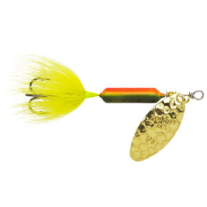Yakima Bait Hammered Brass Blade Rooster Tail Treble Fishing Lure, 1/8oz – Fire Tiger Fishing