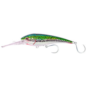 Nomad Tackle DTX Minnow 110 Sinking Fishing Lure, 4.25″ – Silver Green Mackerel Fishing