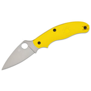 Spyderco UK Penknife Salt Yellow CPM MagnaCut PlainEdge Folding Pocket Knife