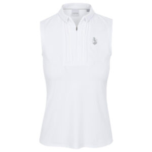 Preserve Dunning Freya Jersey Performance Sleeveless Polo Shirt - White