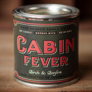 Sugarhouse Leather Cabin Fever Soy Candle with Wooden Wick