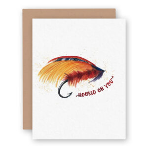 Watercolor Wednesday Hooked On You Fly Fishing Valentine's Day Card