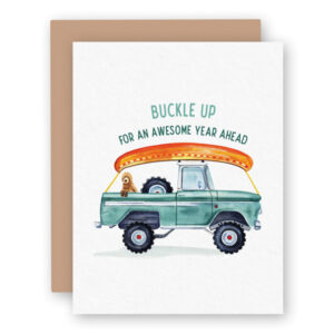 Watercolor Wednesday Buckle Up Birthday Card