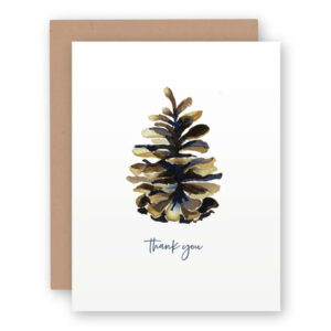 Watercolor Wednesday Pinecone Thank You Card