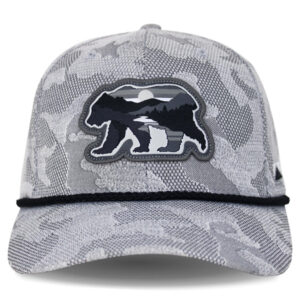 Paramount Outdoors Sunset Bear Cloud Texture 5-Panel Rope Cap - Gray