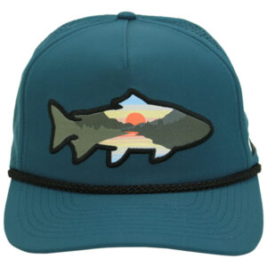 Paramount Outdoors Sunset Fish Silhouette 5-Panel Performance Rope Cap - Slate Blue